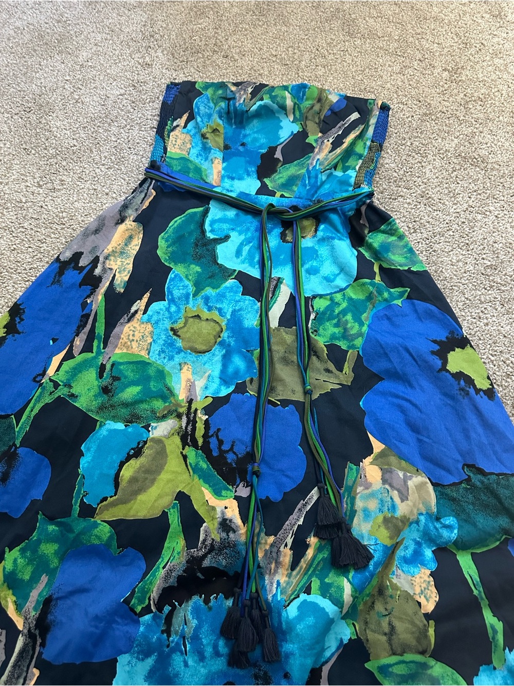 Anthropologie Vanessa Virginia Shadeflower Strapless Floral Dress Size M 8-10 - Picture 4 of 13